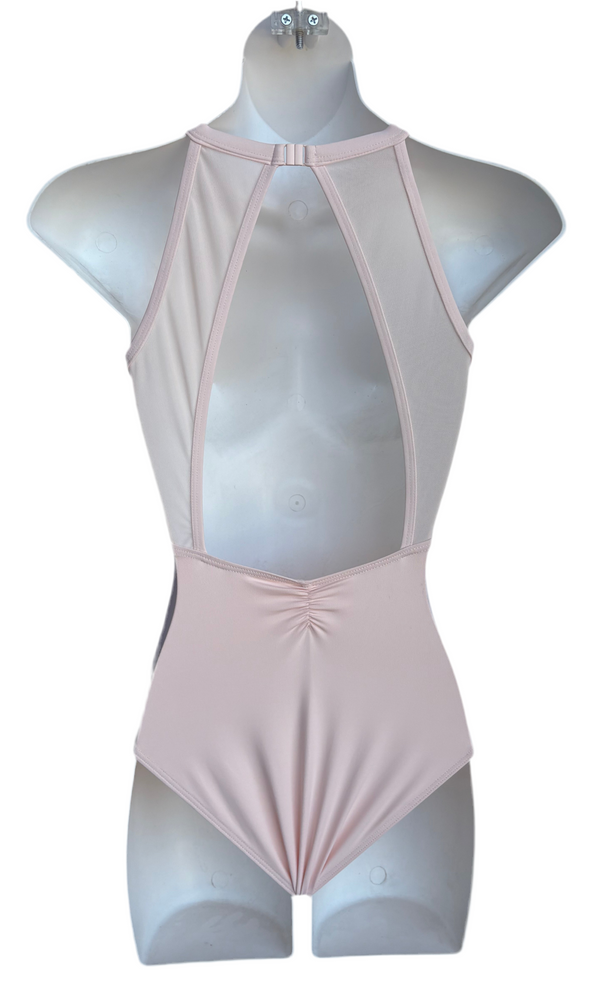 Allison Pinch High Neck Low Back Leotard by Lulli LUB899 (Light Pink)
