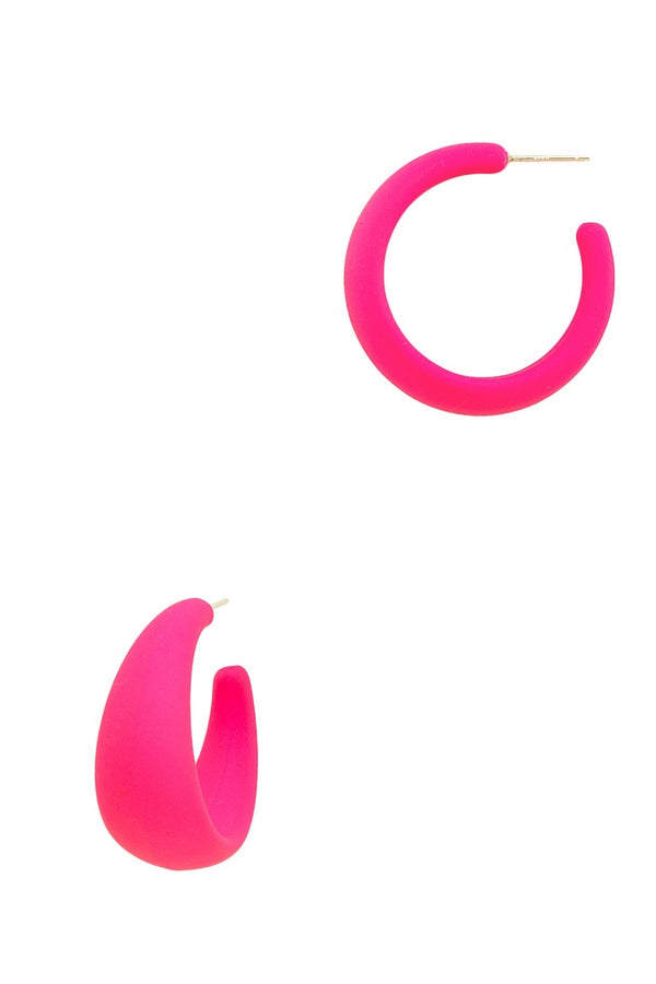 Hot Pink 80s Style Earrings