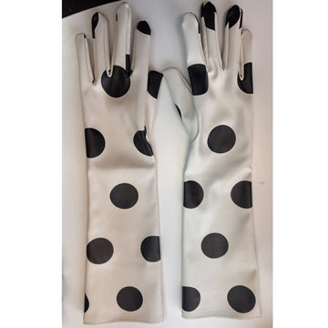 White Stretch Pleather Crazy Clown Gloves