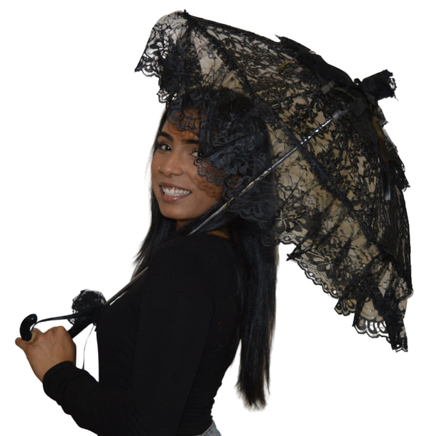 Victorian Black Lace Parasol
