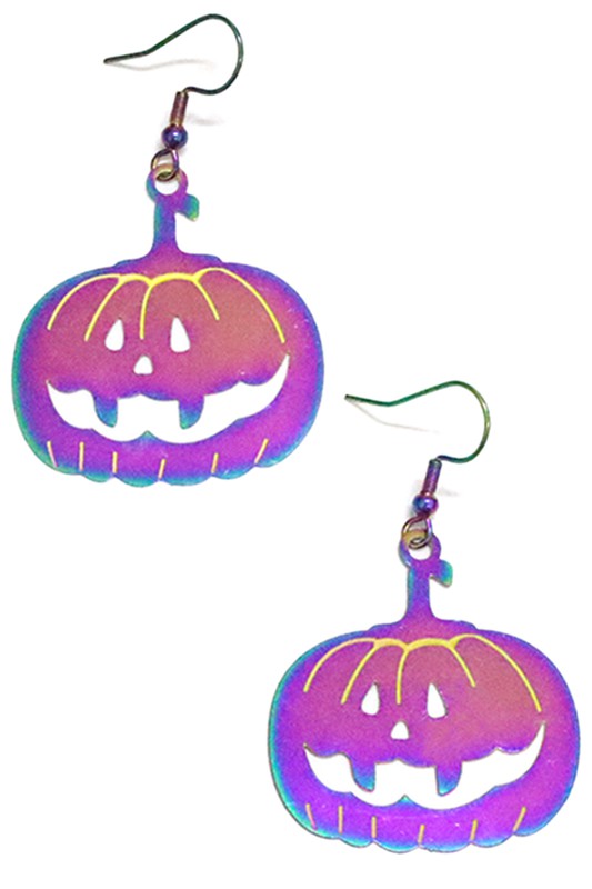 Pumpkin Rainbow Chrome Earrings