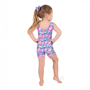 Girls Shimmering Scallop Mermaid Biketard (G00503)