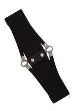 Black Glitter Stoned Strappy Waist Cincher