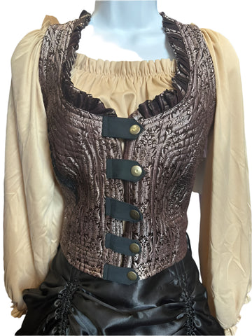 Deluxe Brocade Snap Corset Vest (All Prints Unique)