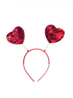 Red Sequin Heart Bopper Headband