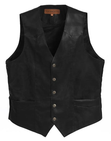 Western Biker Deluxe Faux Leather Vest (Adult)