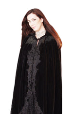 Deluxe Victorian Lace Velvet Cape