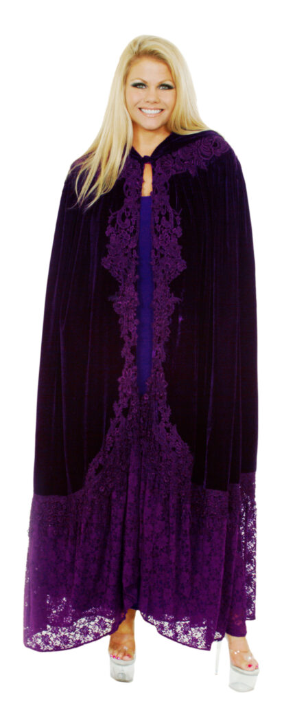 Deluxe Victorian Lace Velvet Cape
