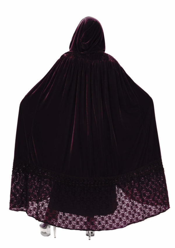 Deluxe Victorian Lace Velvet Cape