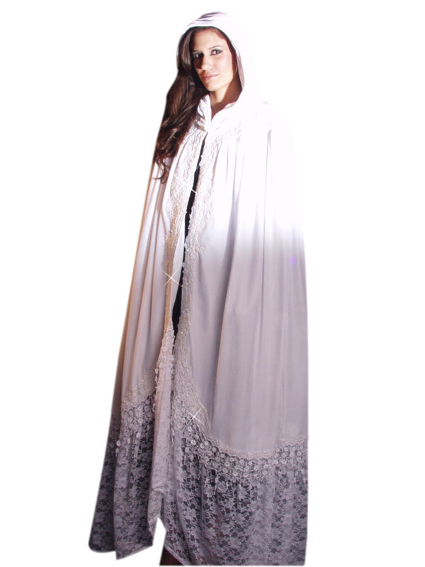 Deluxe Victorian Lace Velvet Cape