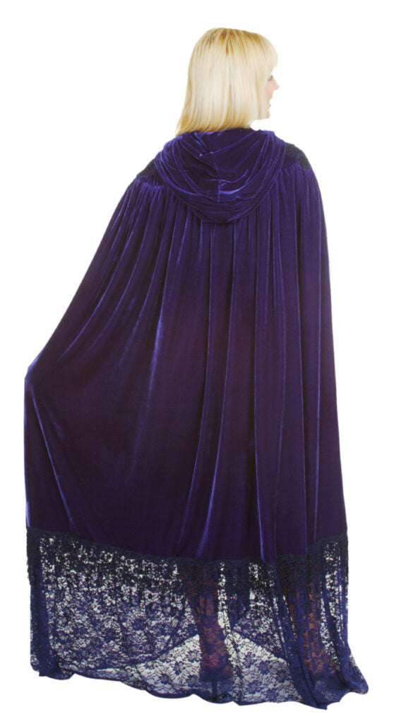 Deluxe Victorian Lace Velvet Cape