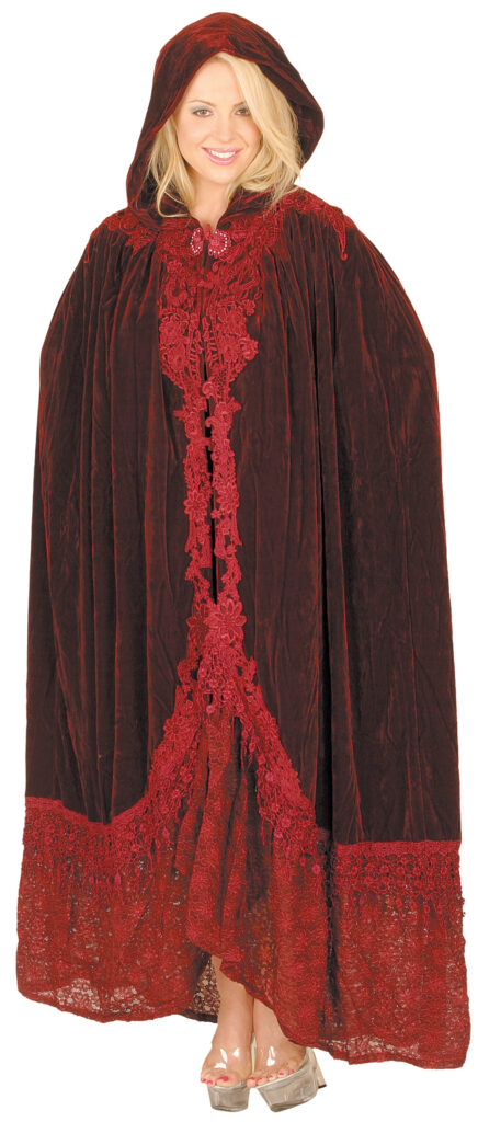 Deluxe Victorian Lace Velvet Cape