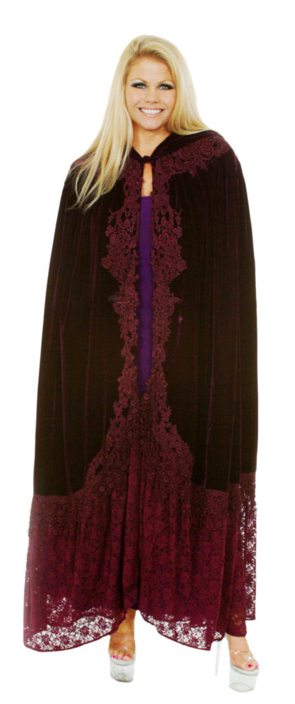 Deluxe Victorian Lace Velvet Cape