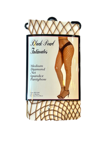 Medium Diamond Net Rhinestone Pantyhose