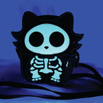 Glow In The Dark Sugar Skull Cat Crossbody Bag