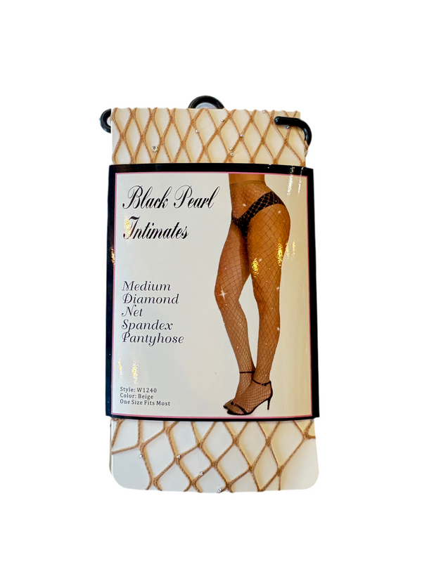 Medium Diamond Net Rhinestone Pantyhose