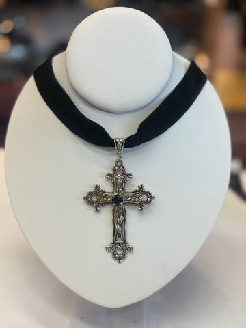 Black Gothic Cross Choker