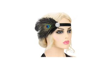 Peacock Feather Rhinestone Headpiece
