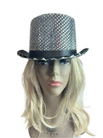 Sombrero de copa de lentejuelas negro
