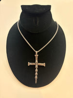Stainless Steel Death Skull Cross Necklace