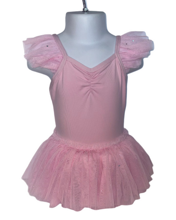 Penelope Flutter Sleeve Dress (Light Pink)