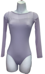 Lada Mesh Long Sleeve Leotard by Lulli LUB347 (Dusty Lilac)