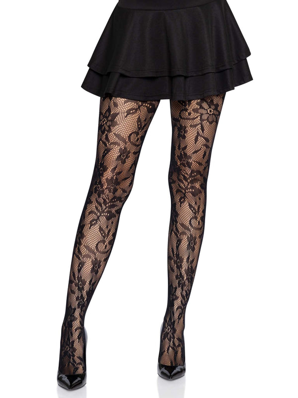 Floral Chantilly Lace Tights