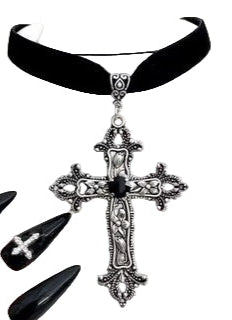 Black Gothic Cross Choker