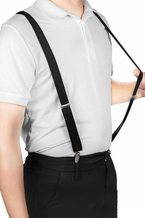 Y-Back Solid Color Suspenders