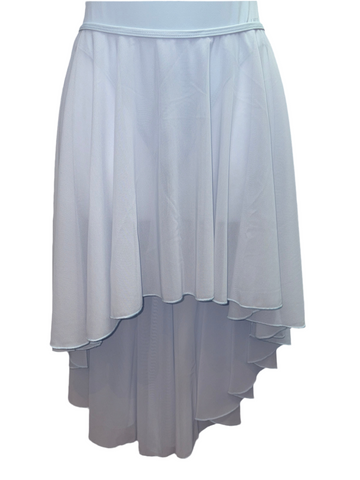 Lucrezia High Low Mesh Pull-On Skirt by Lulli LUB271 (Dusty Sky Blue)