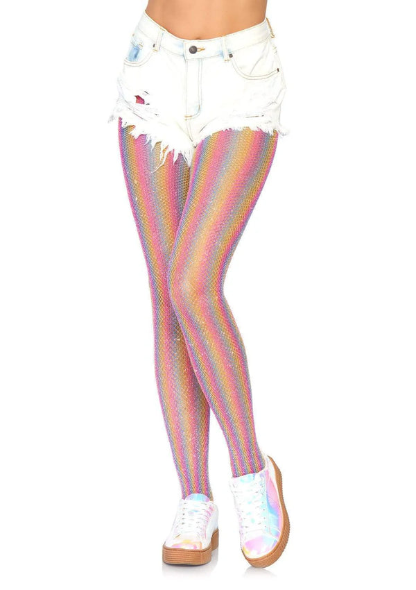Rainbow Glitter Fishnets