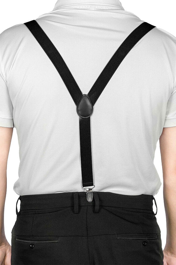 Y-Back Solid Color Suspenders