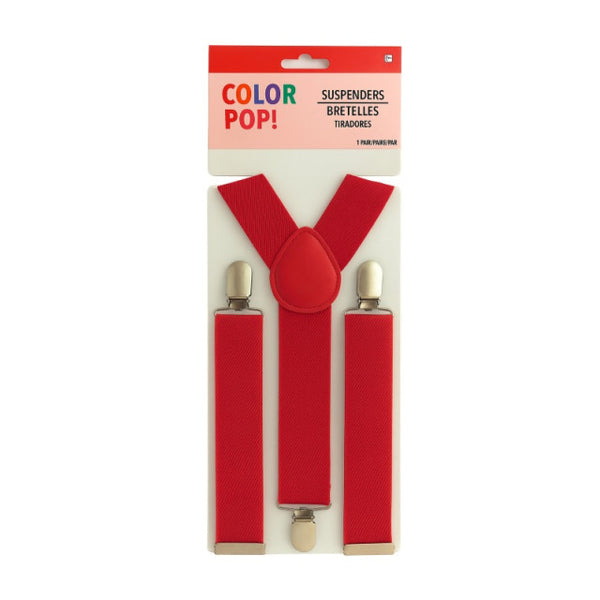 Y-Back Red Suspenders