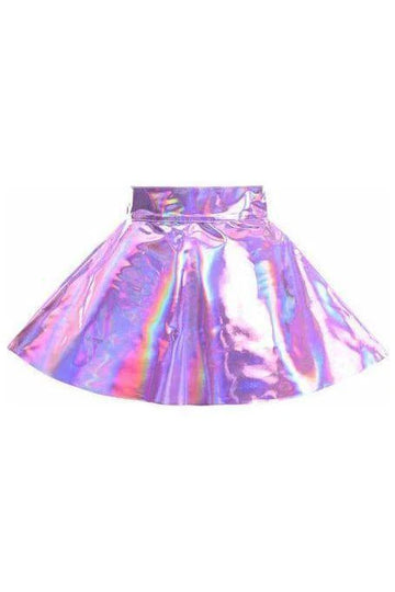 Holographic Skater Skirt (Lavender)