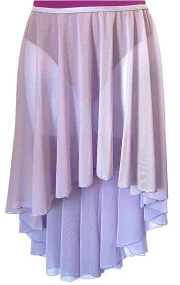 Lucrezia High Low Mesh Pull-On Skirt by Lulli LUB271 (Dusty Lilac)