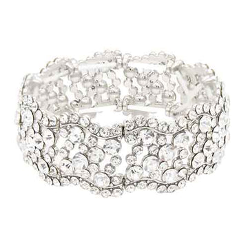 Wavy Rhinestone Stretch Bracelet