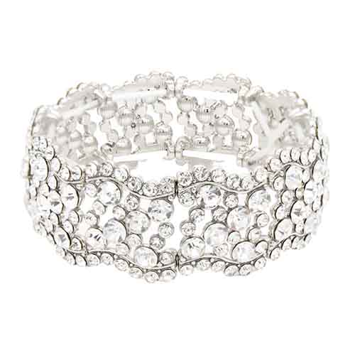 Wavy Rhinestone Stretch Bracelet