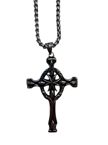Stainless Silver Celtic Cross Necklace