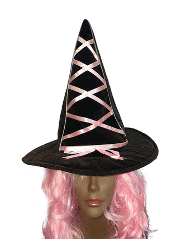 Velvet Lace Up Witch Hat