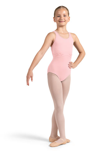 Strap Back Tank Leotard (Child, Pink)