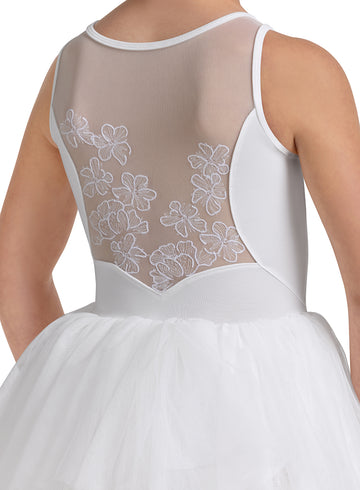 Girls Bloch Embroidered Tank Tutu Leotard CL50004 (White)
