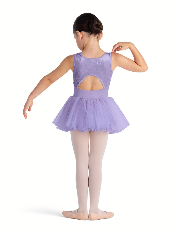 Girls Velvet Tank Tutu Dress (Lilac)