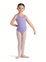 Girls Velvet Mesh Panel Tank Leotard (Lilac)