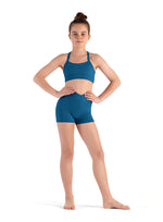 Girls V Front Short by Bloch CR8464 (Peacock)