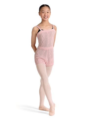 Girls Bloch Knit Short Unitard CU12002 (Pink)