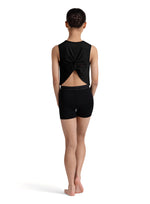 Girls Bloch Print Twist Back Tee CZ30005 (Black)