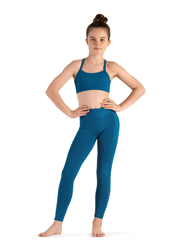 Girls Weave Back Cami Crop Top CZ8467 (Peacock)