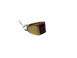 Garnet Rectangular Stone Gold Ring (Men)