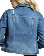 80's Style Distressed Denim Jacket (Adult)