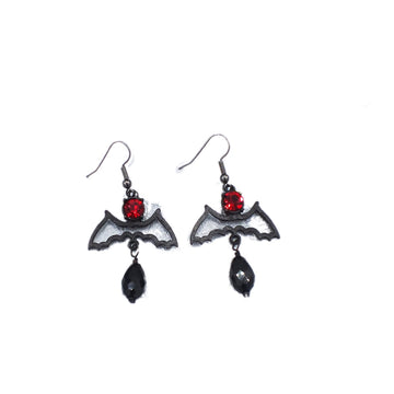 Rubin Fledermaus Silhouette Ohrringe 